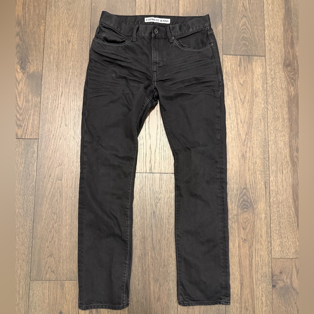 Express Men's Dark Charcoal Slim Jeans